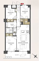 コープ野村梅島 3LDKの間取り