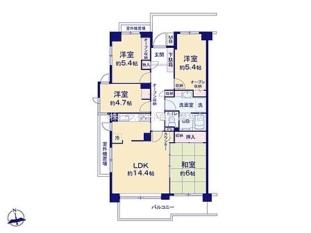 4LDK 間取り