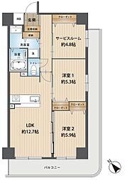 ベルドゥムール春日部駅前 2SLDKの間取図画像