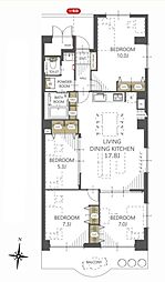 コーポ南越谷B棟 4LDKの間取図画像