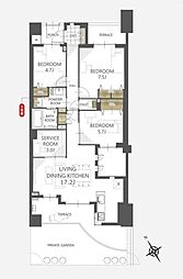 レクセルプラッツァせんげん台弐番館 3SLDKの間取図画像