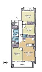 ライオンズステーションプラザ草加 3LDKの間取図画像