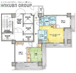 パルテきたこし 3LDKの間取図画像