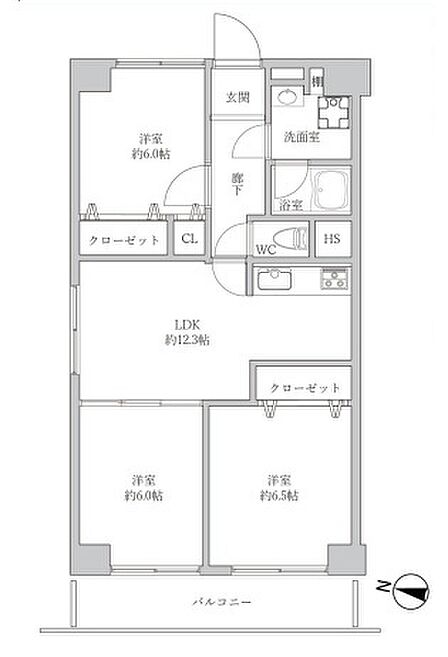 3LDK 間取り