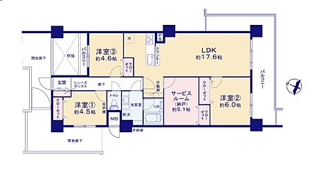 4LDK 間取り