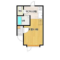 プチメゾンドK ワンルームの間取図画像