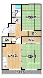 コーポミツエ 2LDKの間取図画像