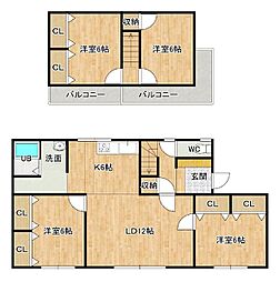 桂町1丁目貸家 4LDKの間取り