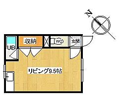 クワイエット ワンルームの間取図画像