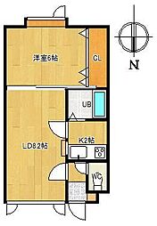 ラピュタハウスA 1LDKの間取図画像