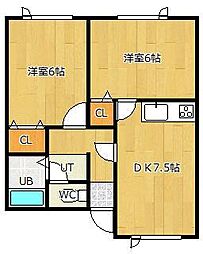 シャルロット 2DKの間取図画像