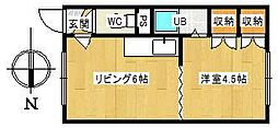 アーバンヒルハイツ 1DKの間取図画像