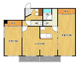 第一コーポラス 2LDKの間取図画像