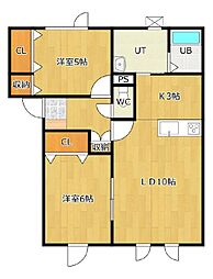 ブランフル2 2LDKの間取図画像