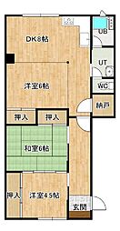 コーポ三輪 3DKの間取図画像