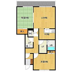 北成ビル 2LDKの間取図画像