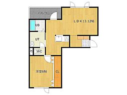 la.lavenus 1LDKの間取図画像