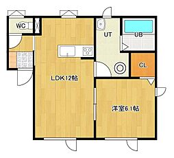 ノエル北央 1LDKの間取図画像