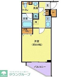 プレール・ドゥーク高井戸 2階1Kの間取り