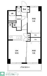 ＰＡＲＫ　ＭＯＤＥＲＮ　つつじヶ丘 9階2LDKの間取り