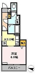 プリヴェール成城 1階1Kの間取り