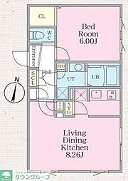 ＧＲＡＮ　ＰＡＳＥＯ明大前II 2階1LDKの間取り
