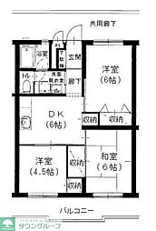 実穂マンション 2階3DKの間取り