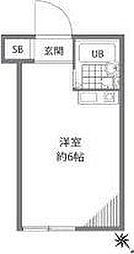 グリーンハイツ仙川 2階ワンルームの間取り
