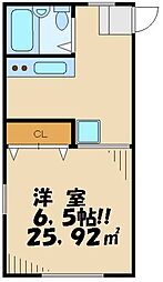 シルバーハウス 1階1Kの間取り