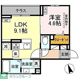 Asset-Court調布ヶ丘 2階1LDKの間取り