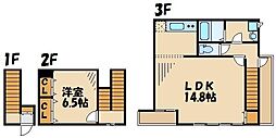 Ｖｉｌｌａ　Ｐｒｅｍｉｅｒ 3階1LDKの間取り
