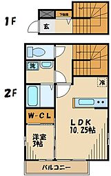 リビングタウンＳＡＫＵＲＡII 1階1LDKの間取り