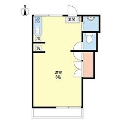 シャンブルドット千歳船橋 1階ワンルームの間取り