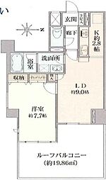 アールヴェール三鷹中央通り 3階1LDKの間取り