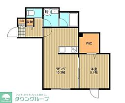 グリーンウッド 2階1LDKの間取り