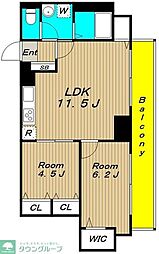 京王井の頭線 高井戸駅 徒歩4分の賃貸マンション 4階2LDKの間取り