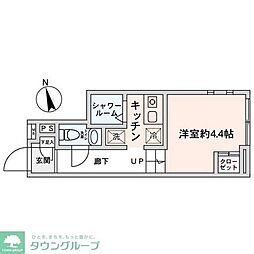 Ｋ−Ｇｌａｎｚ経堂 2階ワンルームの間取り