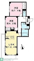 トゥインクル　ヴィータ 1階2LDKの間取り