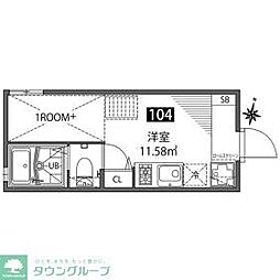 チトカラアパートメント 1階ワンルームの間取り