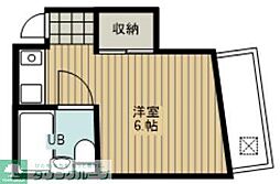 ベル・プリーズ 106 1階ワンルームの間取り