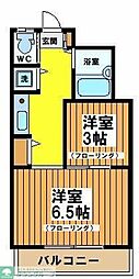 ジョイライフ桜上水 3階2Kの間取り