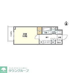 コンフォリア桜上水 2階1Kの間取り