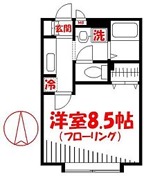 レセンテN・T 1Kの間取図画像
