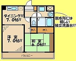 メゾンドシャンタル 2DKの間取図画像