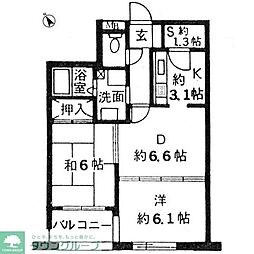 ル・ヴェルト調布 3SDKの間取図画像