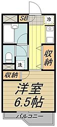 パルクルーエ 1Kの間取図画像