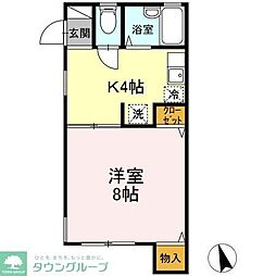 L.エスパシオ 1Kの間取図画像