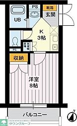 パインフィールド 1Kの間取図画像
