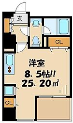 ウィルテラス千歳烏山 ワンルームの間取図画像