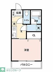 ブロッサムガーデンA 1Kの間取図画像